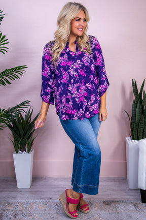 Unbelievably Sweet Purple/Pink Floral Top - T10199PU