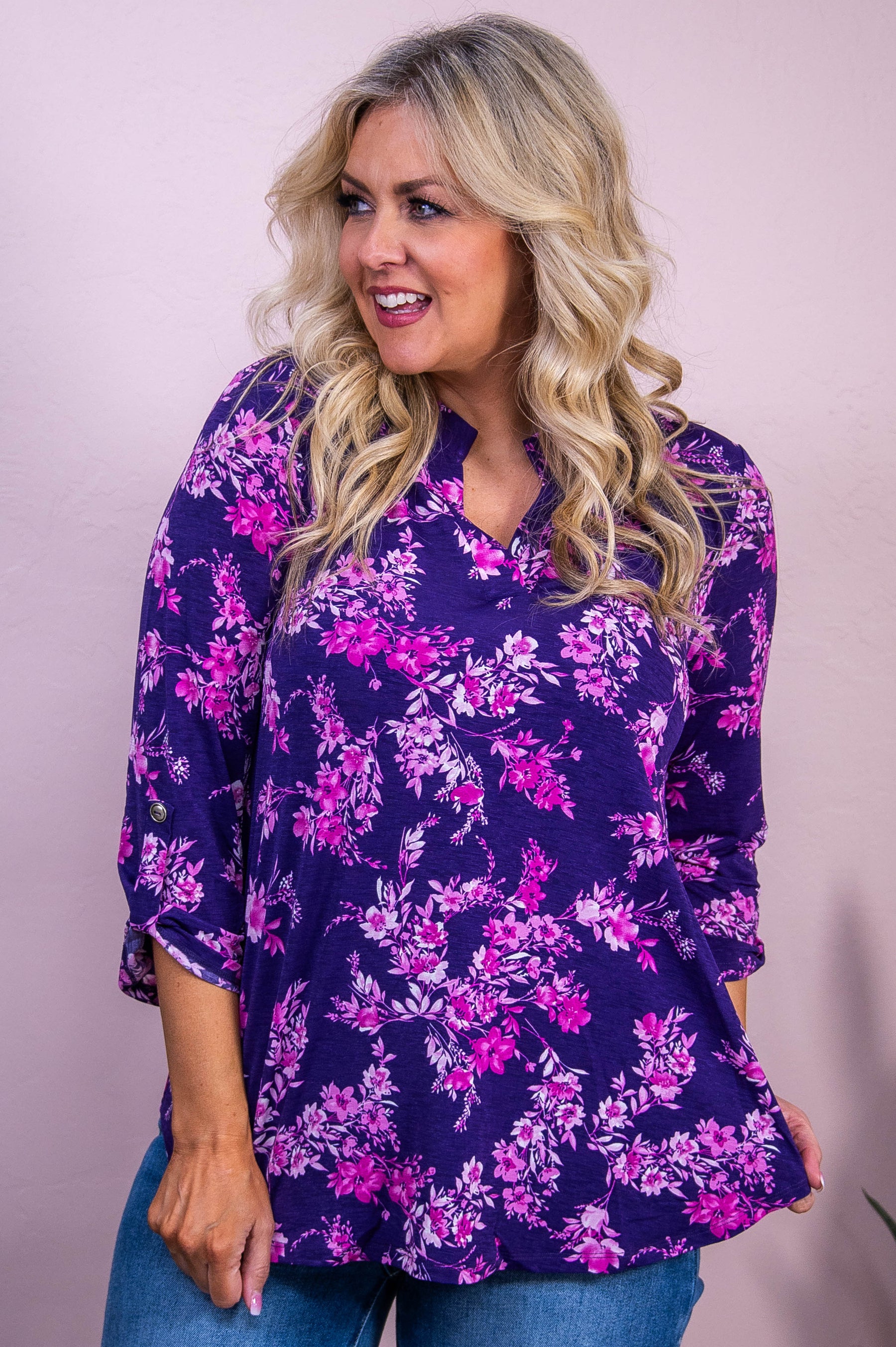 Unbelievably Sweet Purple/Pink Floral Top - T10199PU