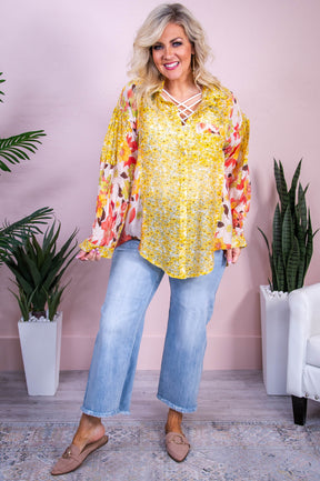 Vacay Awaits Yellow/Multi Color Floral Tunic - T10205YE