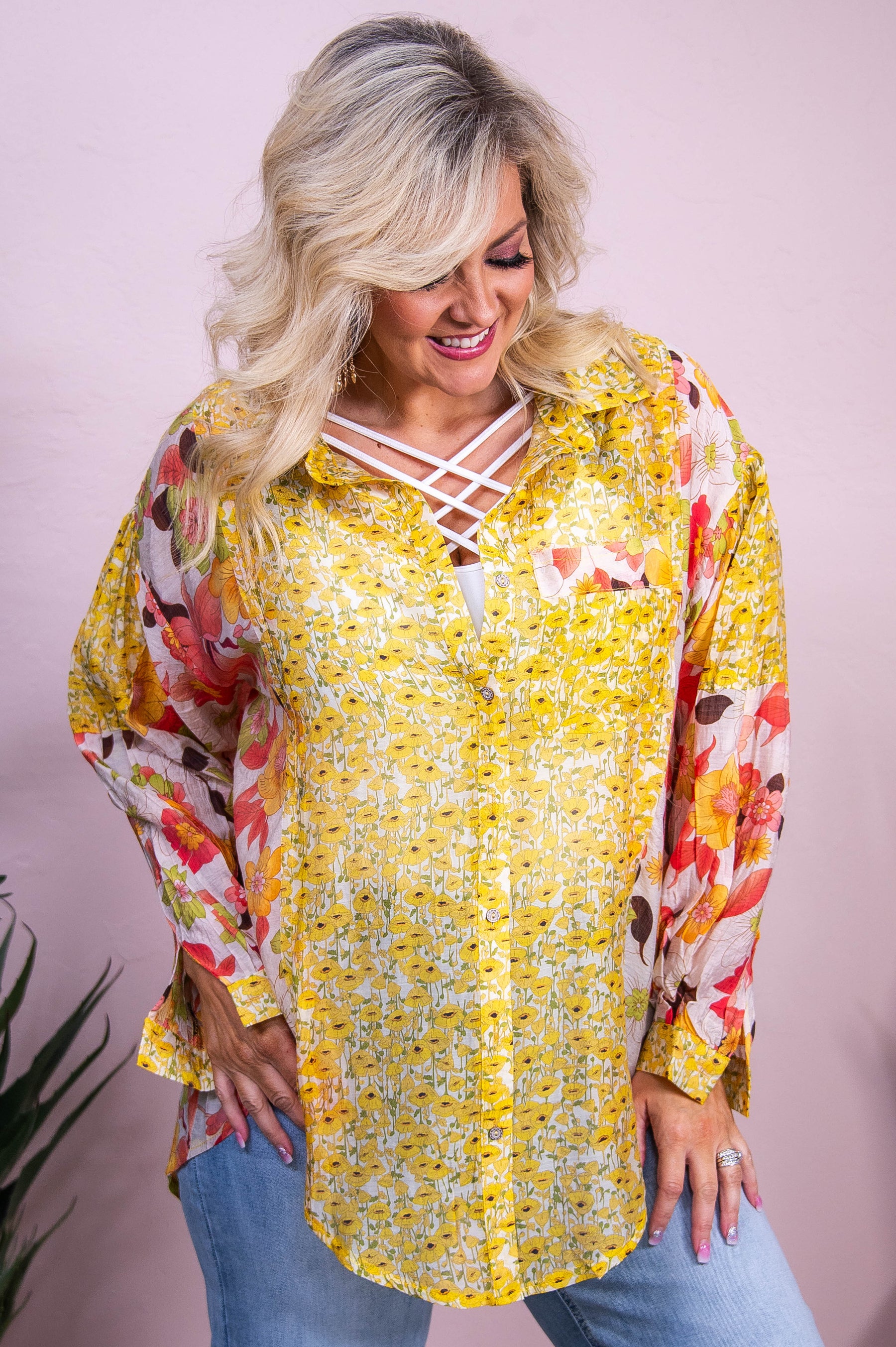 Vacay Awaits Yellow/Multi Color Floral Tunic - T10205YE