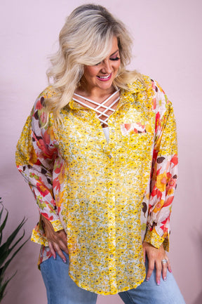 Vacay Awaits Yellow/Multi Color Floral Tunic - T10205YE