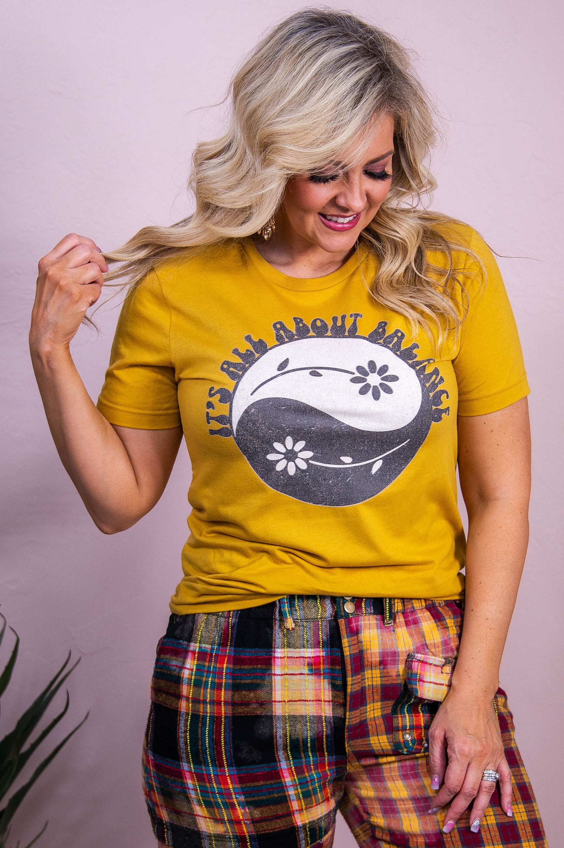 It's About Balance Mustard Graphic Tee - A3526MU