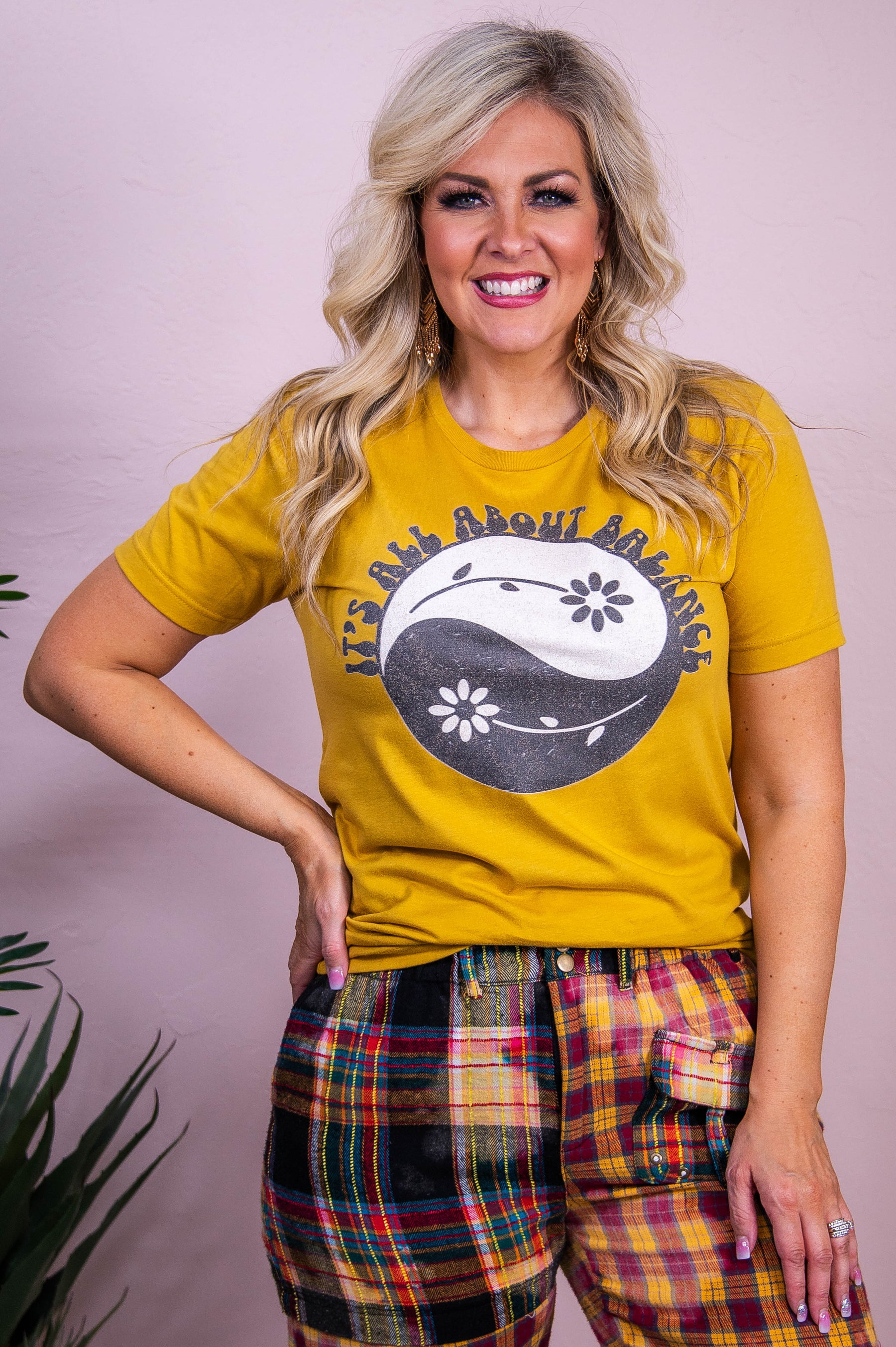 It's About Balance Mustard Graphic Tee - A3526MU