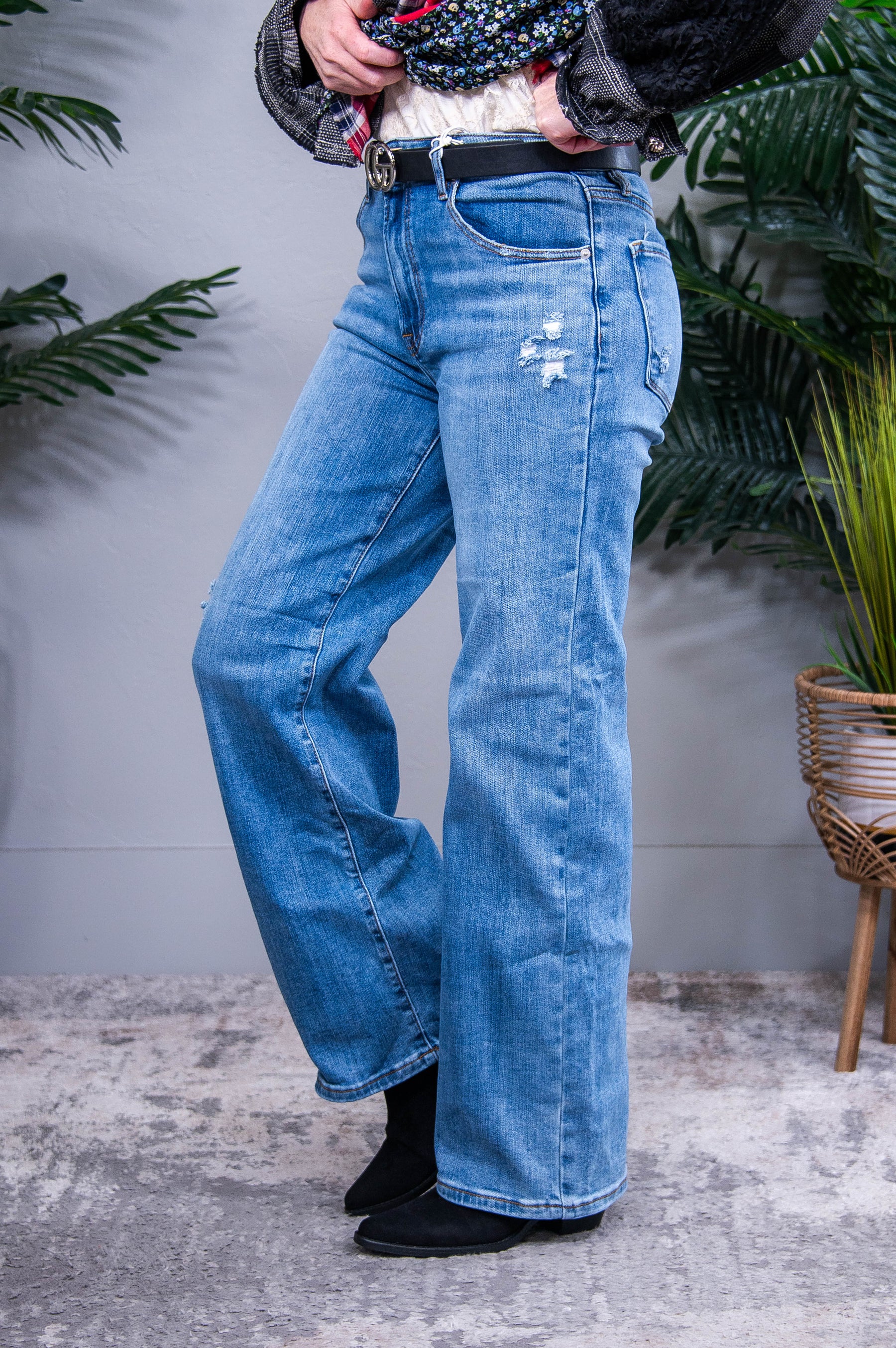 Ava Bytos High Rise Wide Leg Jeans with Pockets - K1294DN