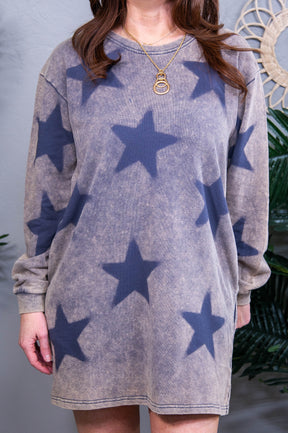 Catch A Star Print Round Neck Dress