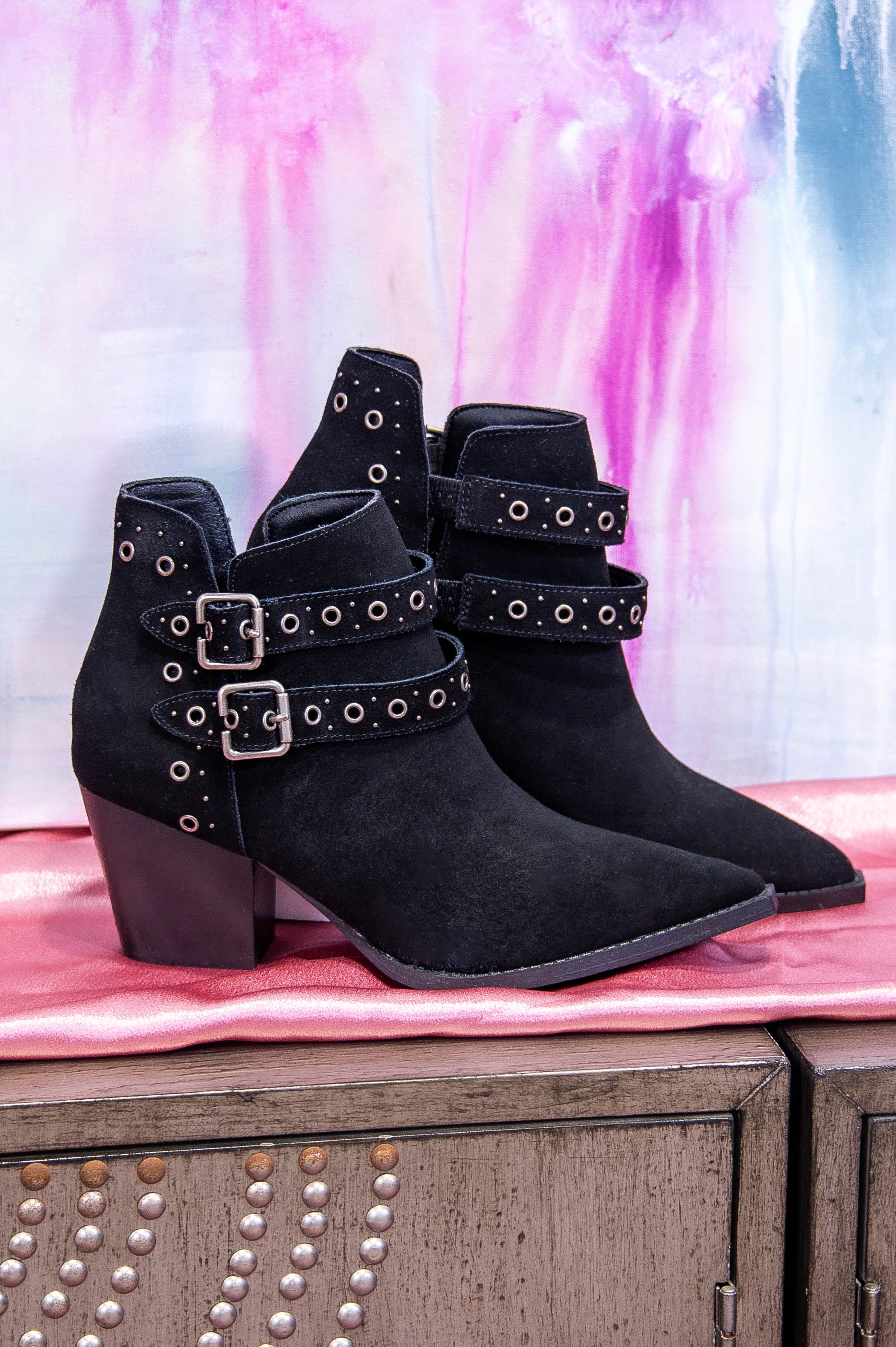 Elsa Leather Ankle Boot in Black