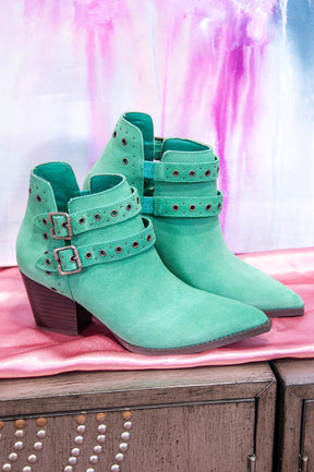 Elsa Leather Ankle Boot in Teal