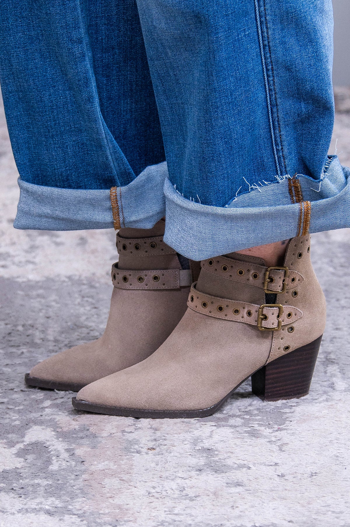 Elsa Leather Ankle Boot in Taupe