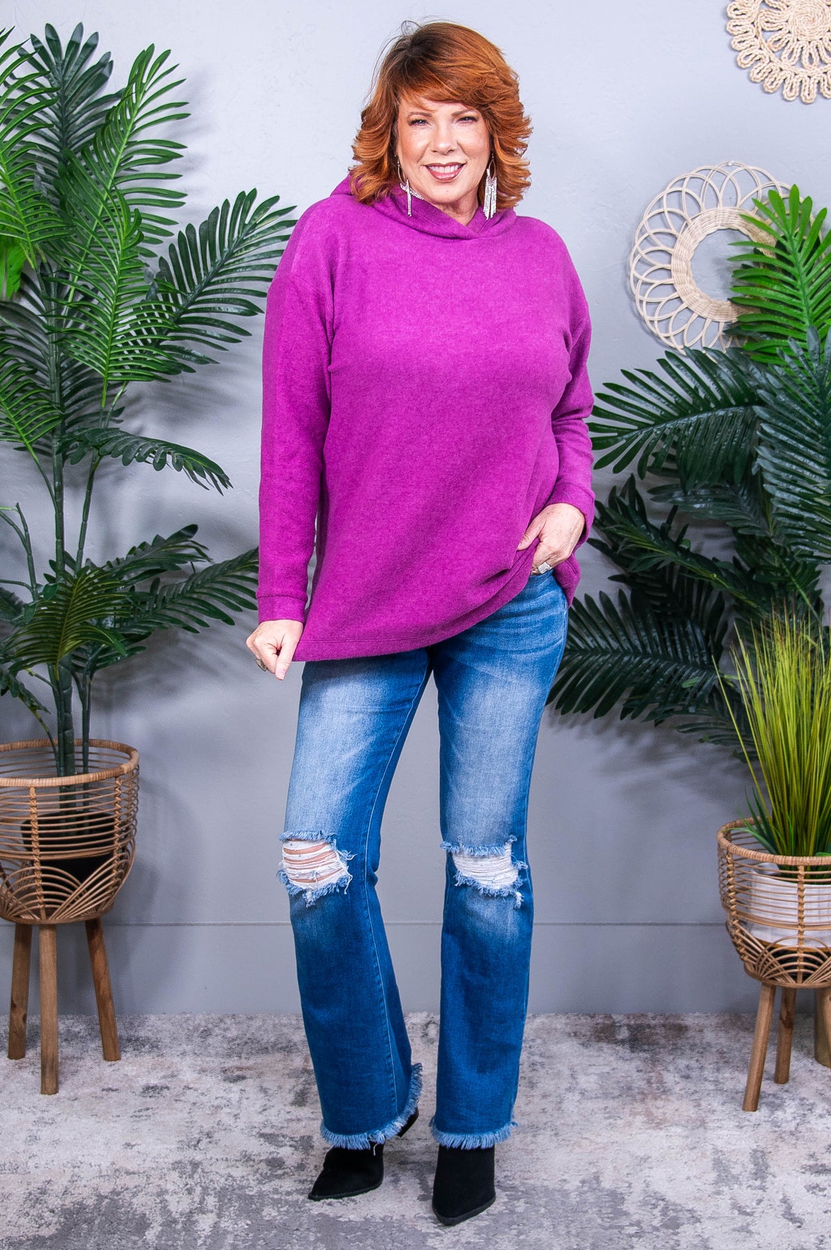 Basically My Favorite Light Plum Hooded Pullover - T10868LPL