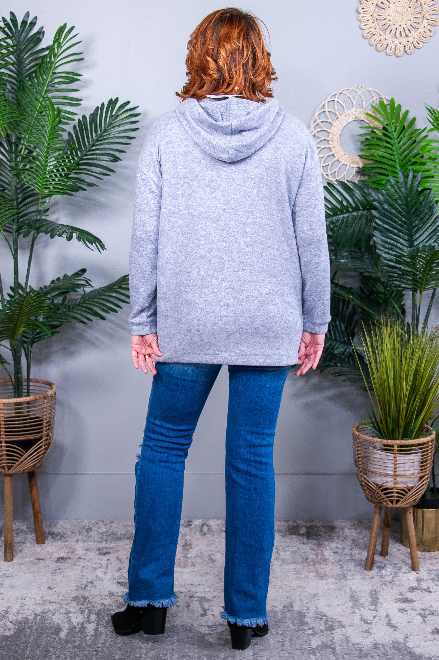 Basically My Favorite Heather Gray Hooded Pullover - T10865HGR