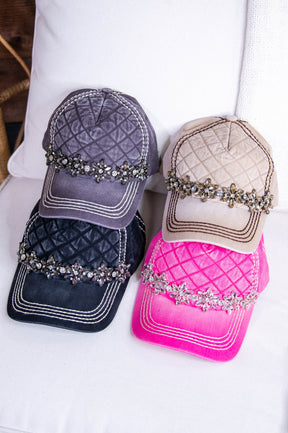 Bling Quilted Baseball Hat - HAT1516