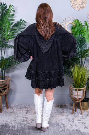 Her Wings Unfolded Vintage Black V Neck Tunic - T10816VBK