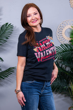 Nacho Valentine Vintage Black Graphic Tee - A3919VBK