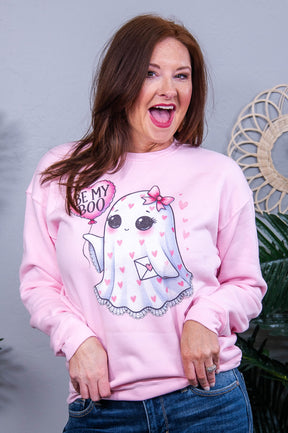 Be My Boo Pink Graphic Sweatshirt - A3920PK