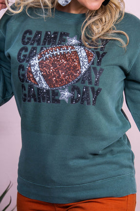 Game Day Alpine Green Graphic Sweatshirt - A3529AGN