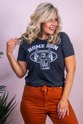 Home Run Dark Heather Gray Graphic Tee - A3537DHG