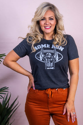 Home Run Dark Heather Gray Graphic Tee - A3537DHG