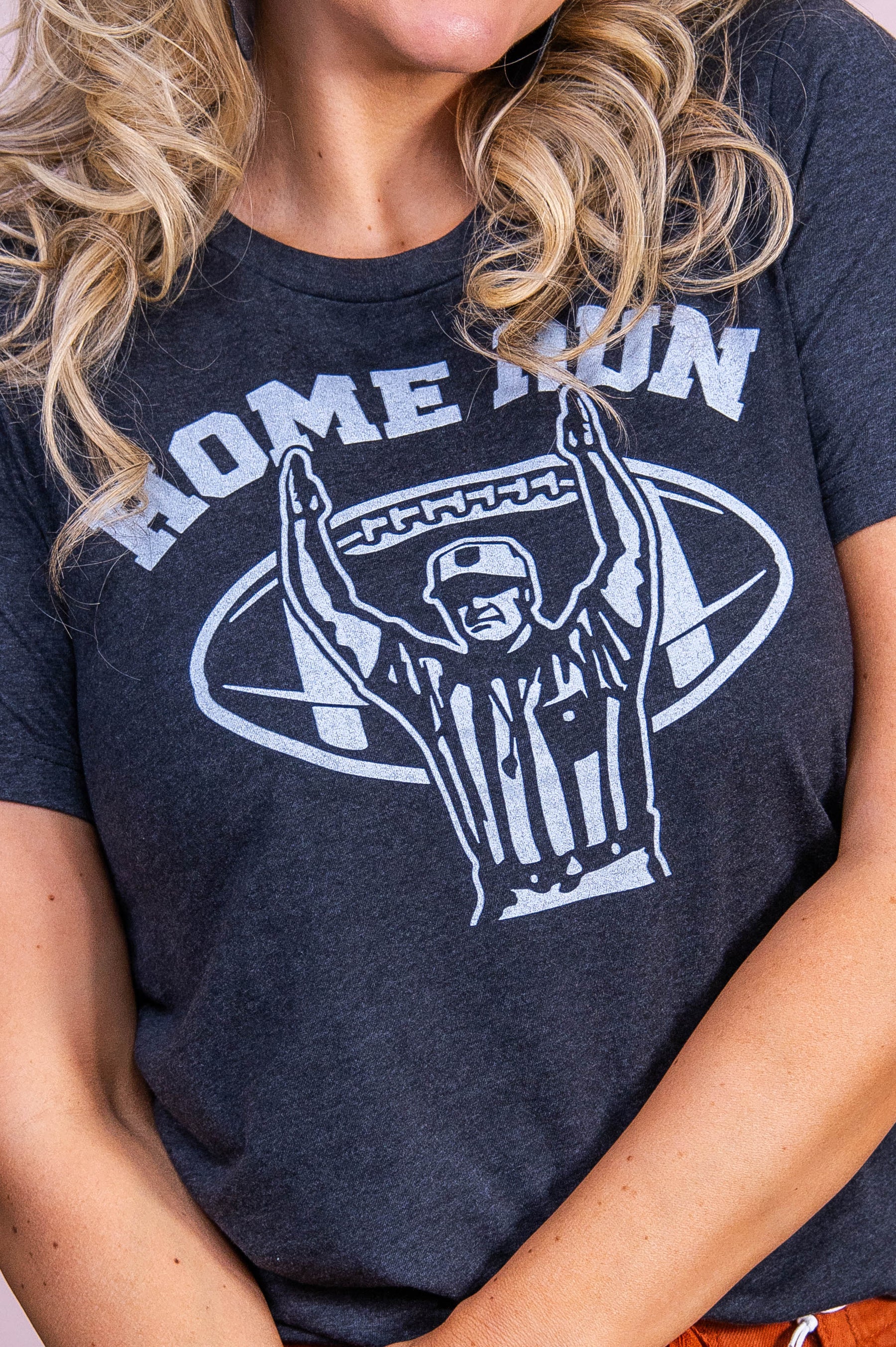 Home Run Dark Heather Gray Graphic Tee - A3537DHG