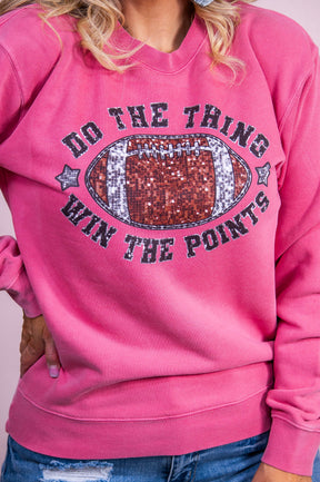 Do The Thing Win The Points Pigment Pink Graphic Sweatshirt - A3528PPK