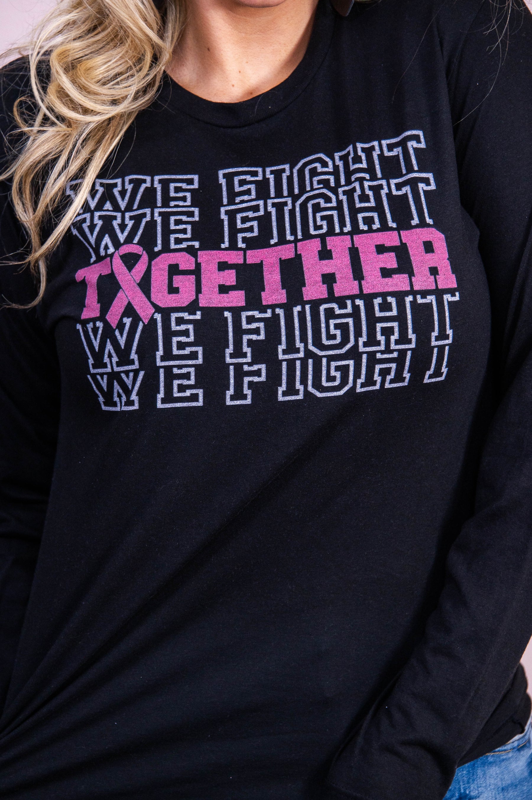 We Fight Together Black Graphic Tee - A3530BK