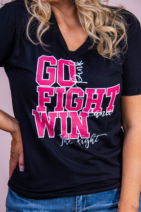 Go Fight Win Black Graphic Tee - A3539BK