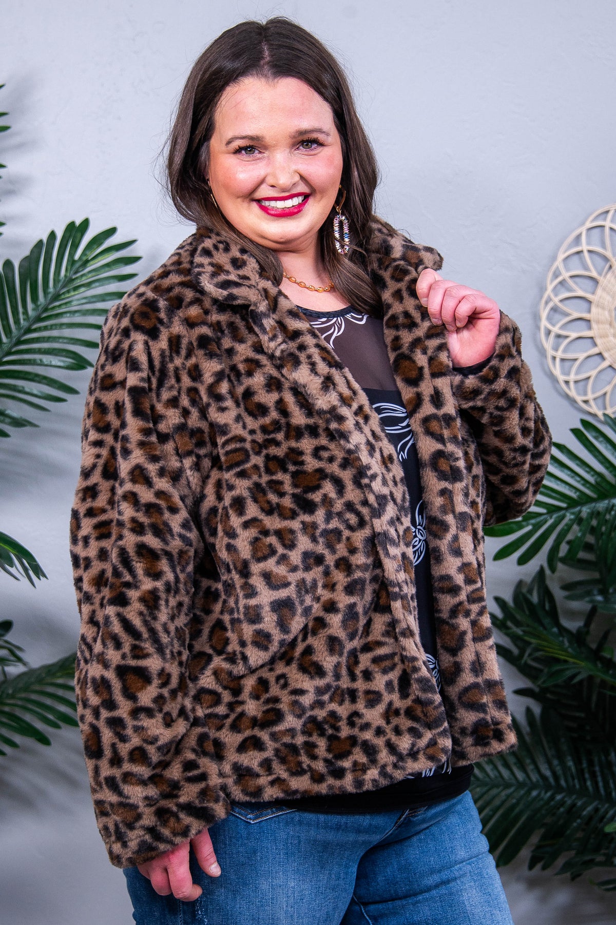 She's A Fierce One Brown Faux Fur Coat - O5744BR