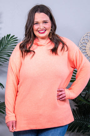 Basically My Favorite Hooded Pullover in Coral