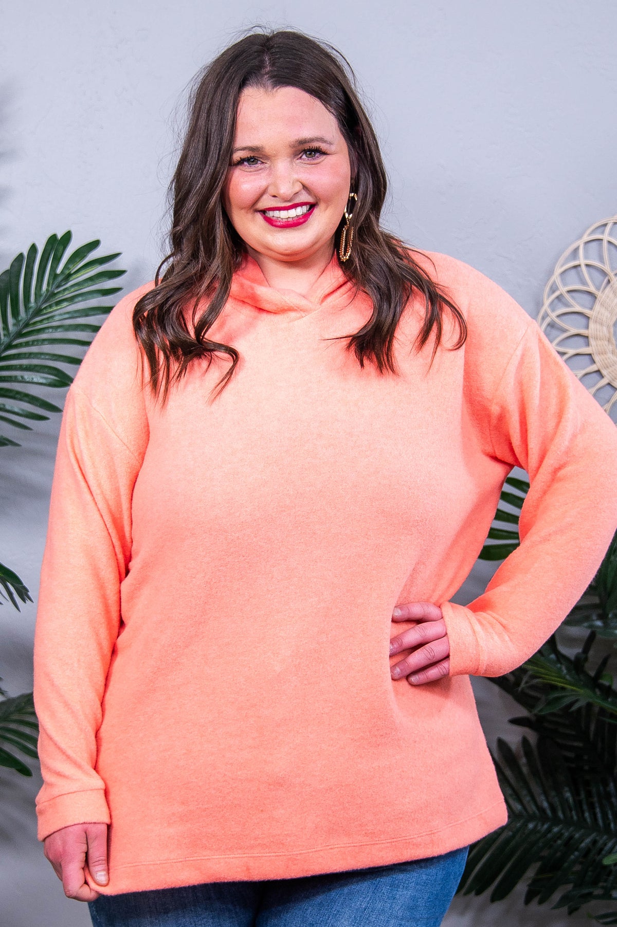 Basically My Favorite Coral Hooded Pullover - T10864CO