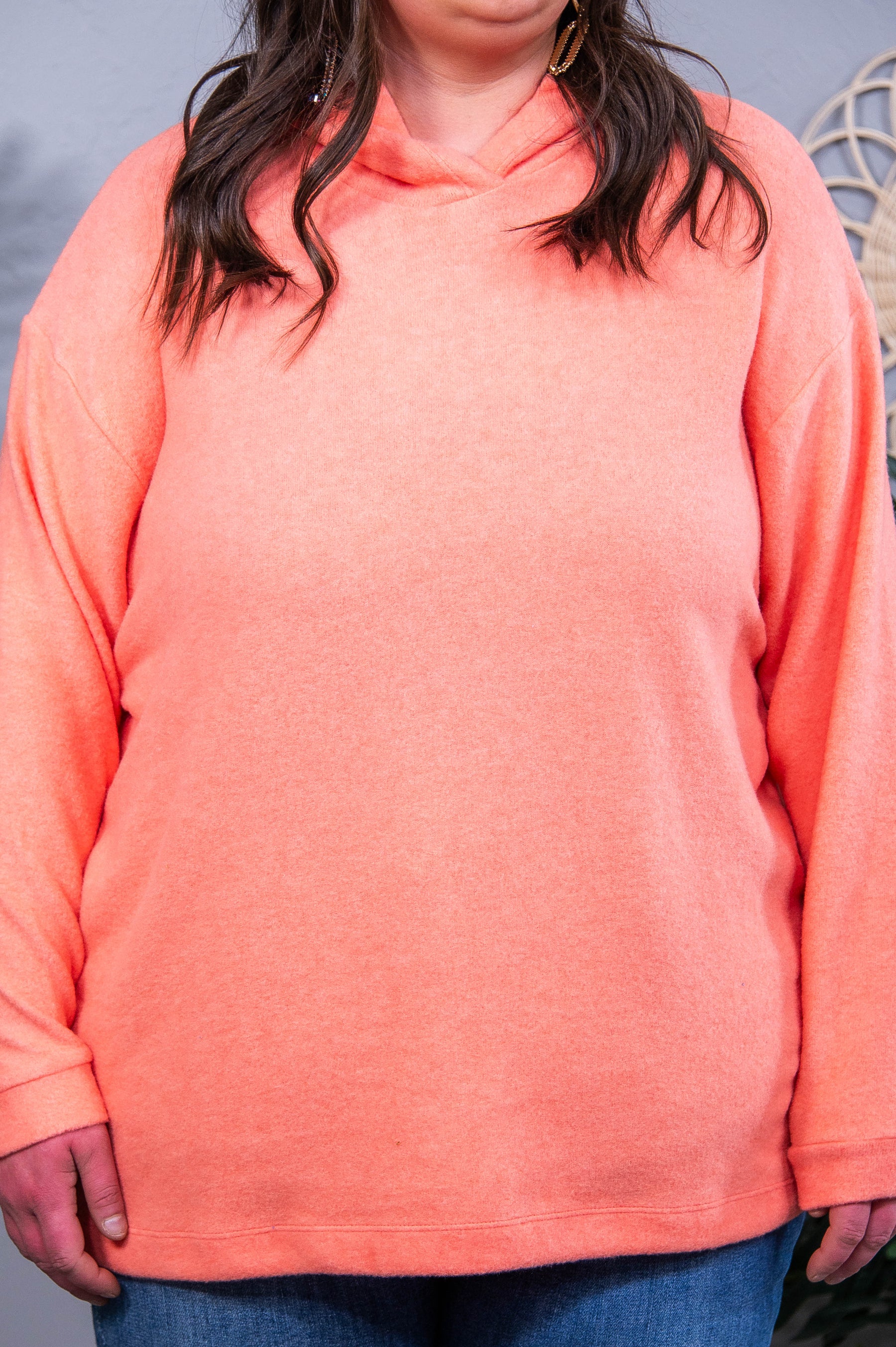 Basically My Favorite Hooded Pullover in Coral