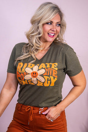 Radiate Positive Energy Military Green Graphic Tee - A3541MGN