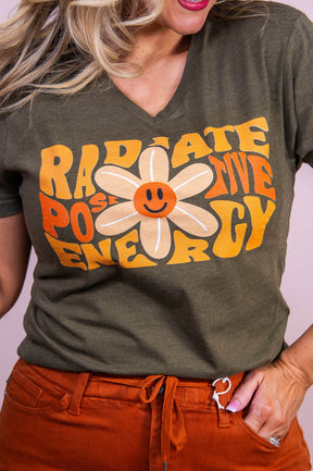 Radiate Positive Energy Military Green Graphic Tee - A3541MGN