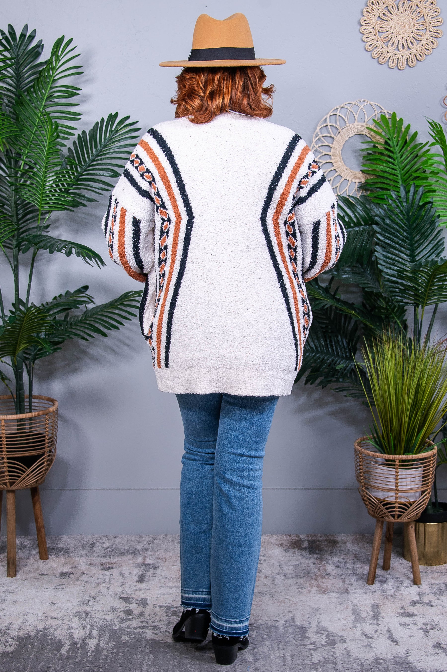 Holding On Ivory Aztec Print Cardigan - O5726IV