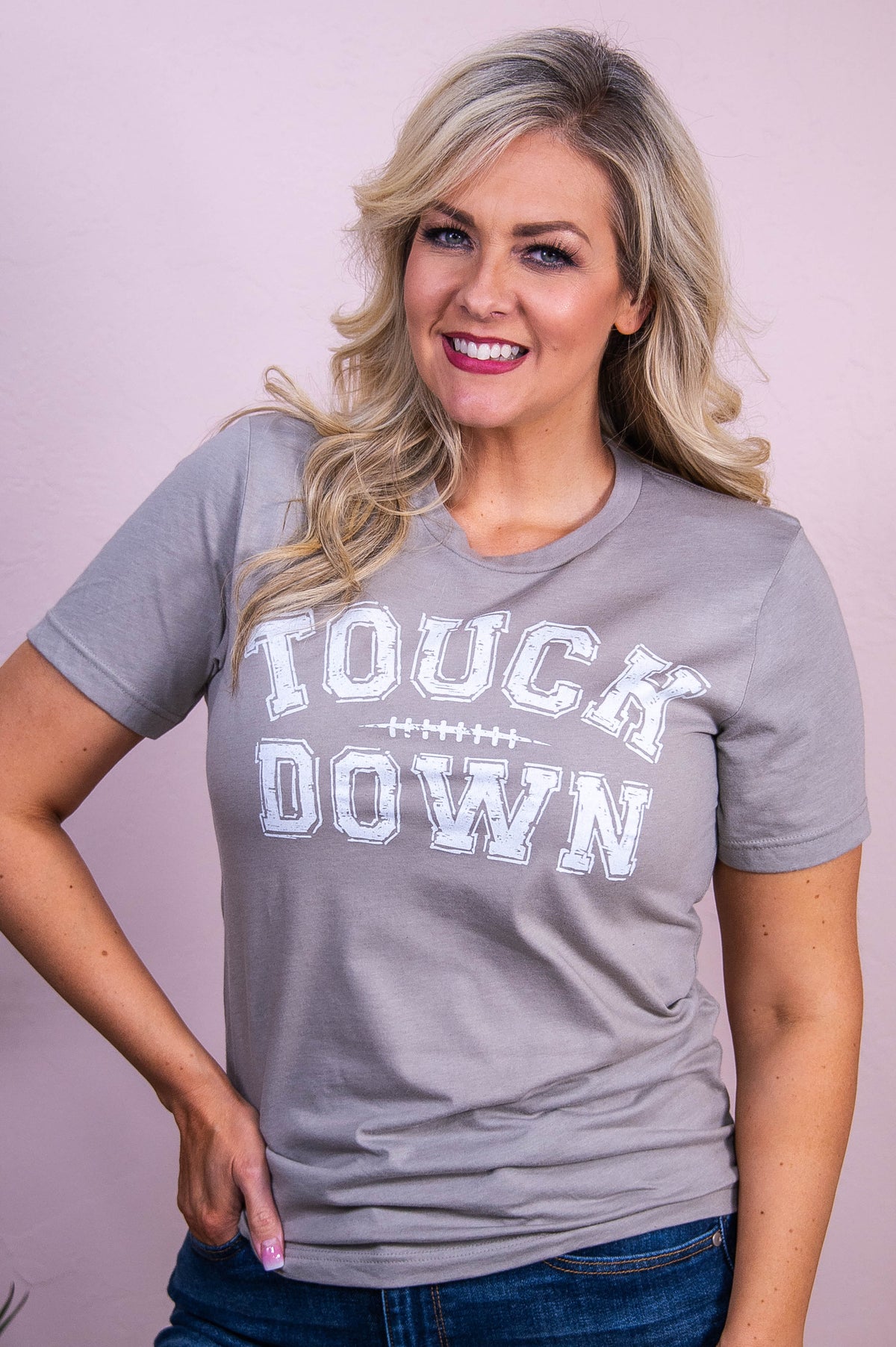 Touchdown Heather Stone Graphic Tee - A3535HST