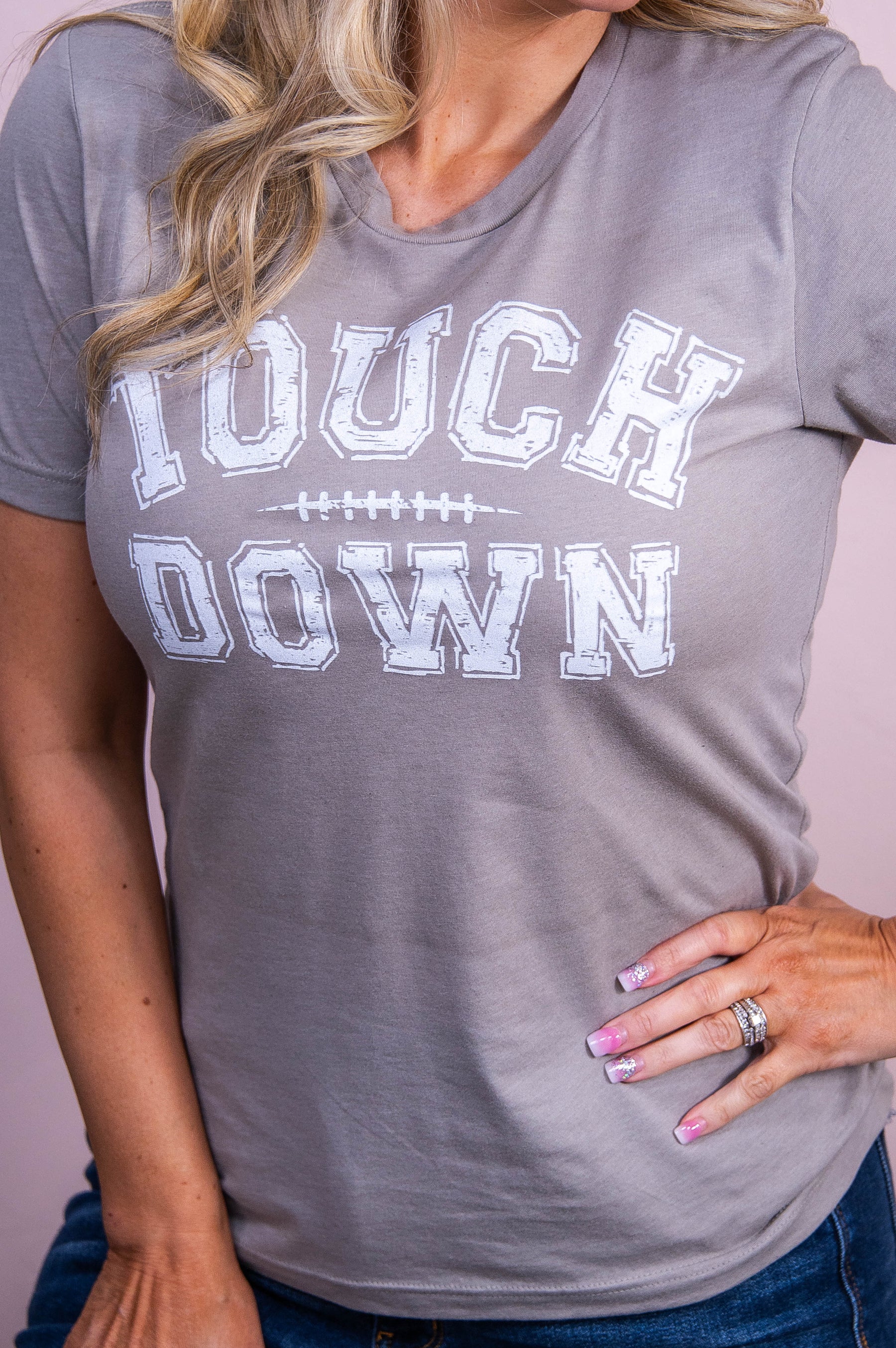 Touchdown Heather Stone Graphic Tee - A3535HST