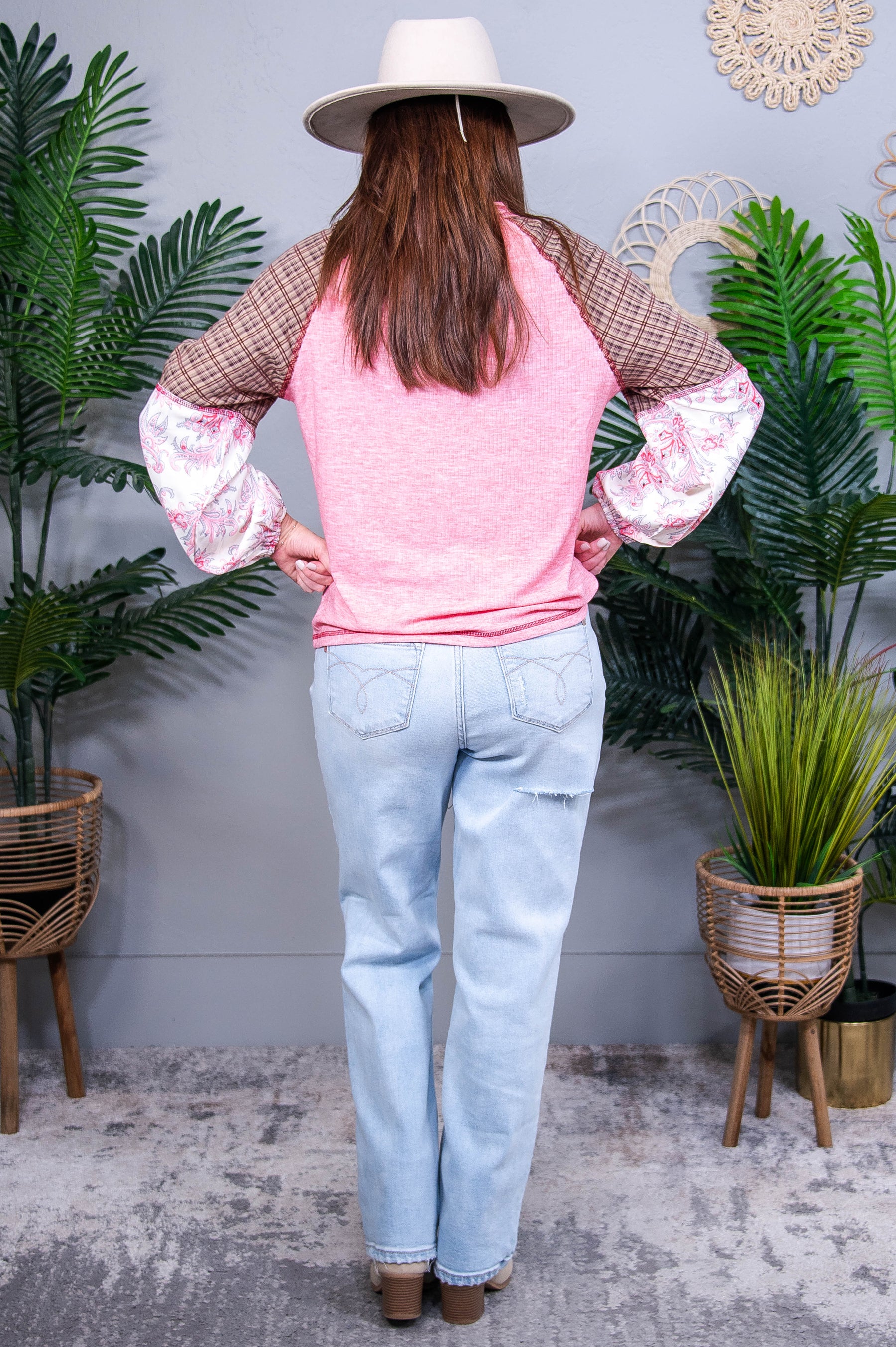 Walk for Miles Floral Color Block Top