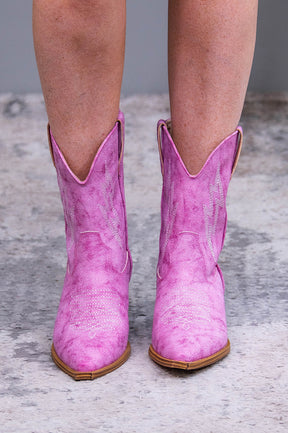 Bowie Metallic Boot in Pink