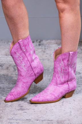 Bowie Metallic Boot in Pink