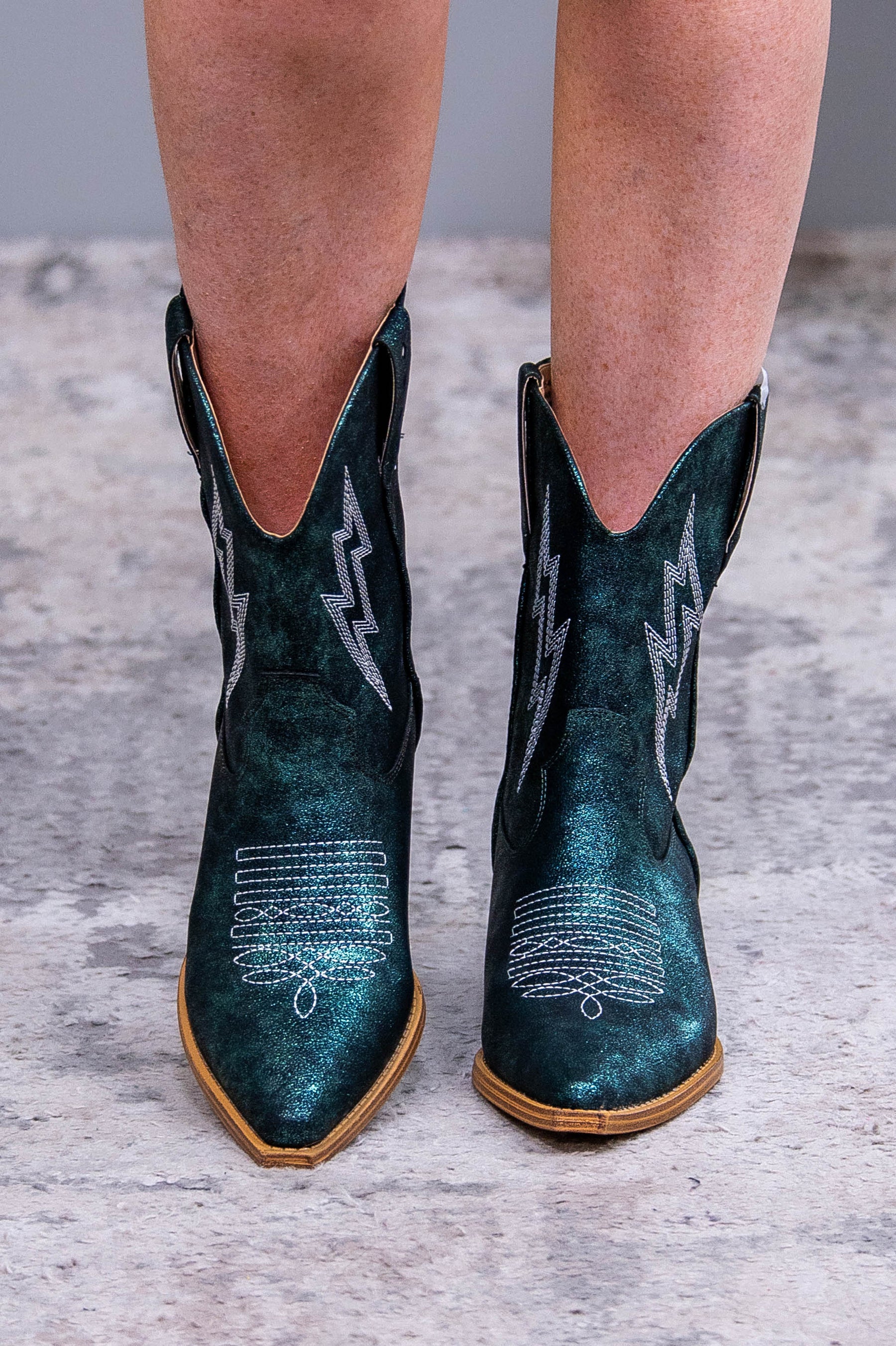 Bowie Metallic Boot in Teal