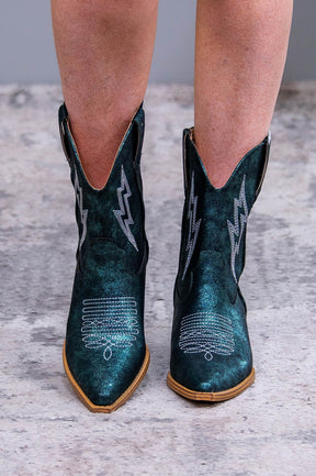 Bowie Metallic Boot in Teal