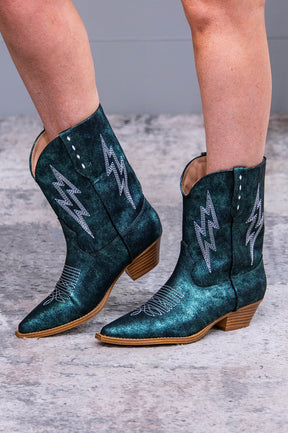 Bowie Metallic Boot in Teal