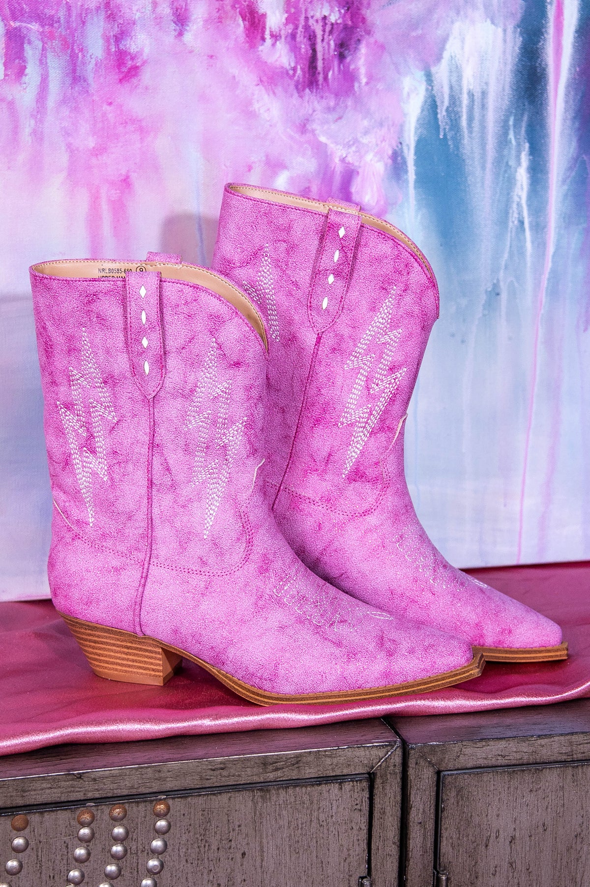 Bowie Metallic Boot in Pink