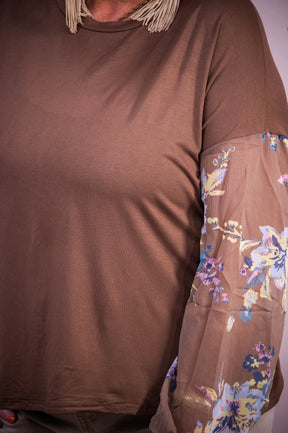 Layers Of Love Mocha Floral Top - T10276MO