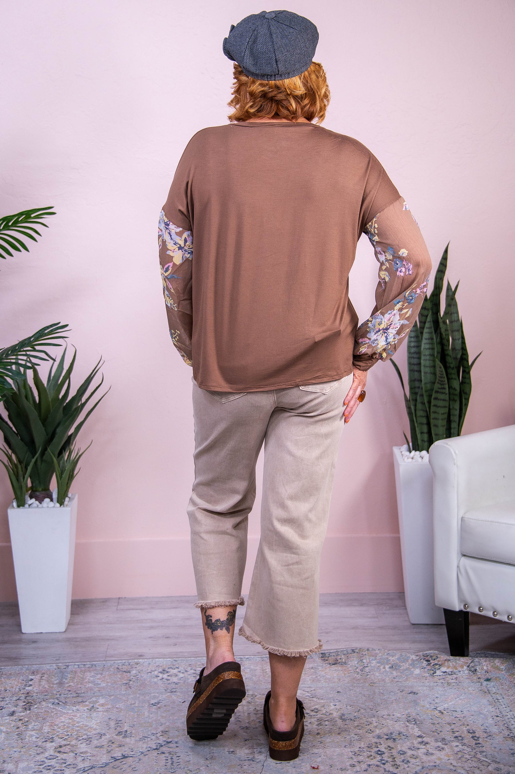 Layers Of Love Mocha Floral Top - T10276MO