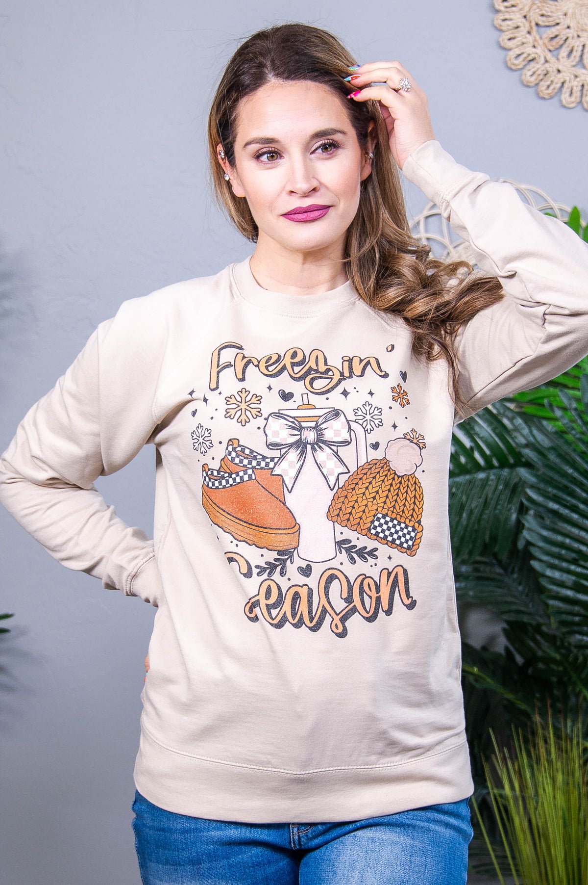 Freezin Season Sand Graphic Sweatshirt - A3936SD