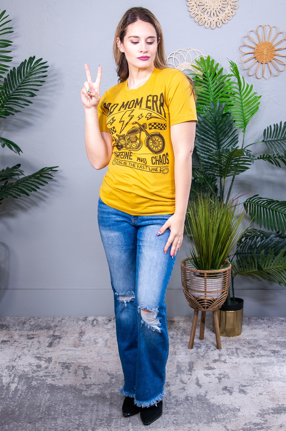 Rad Mom Era Mustard Graphic Tee - A3928MS