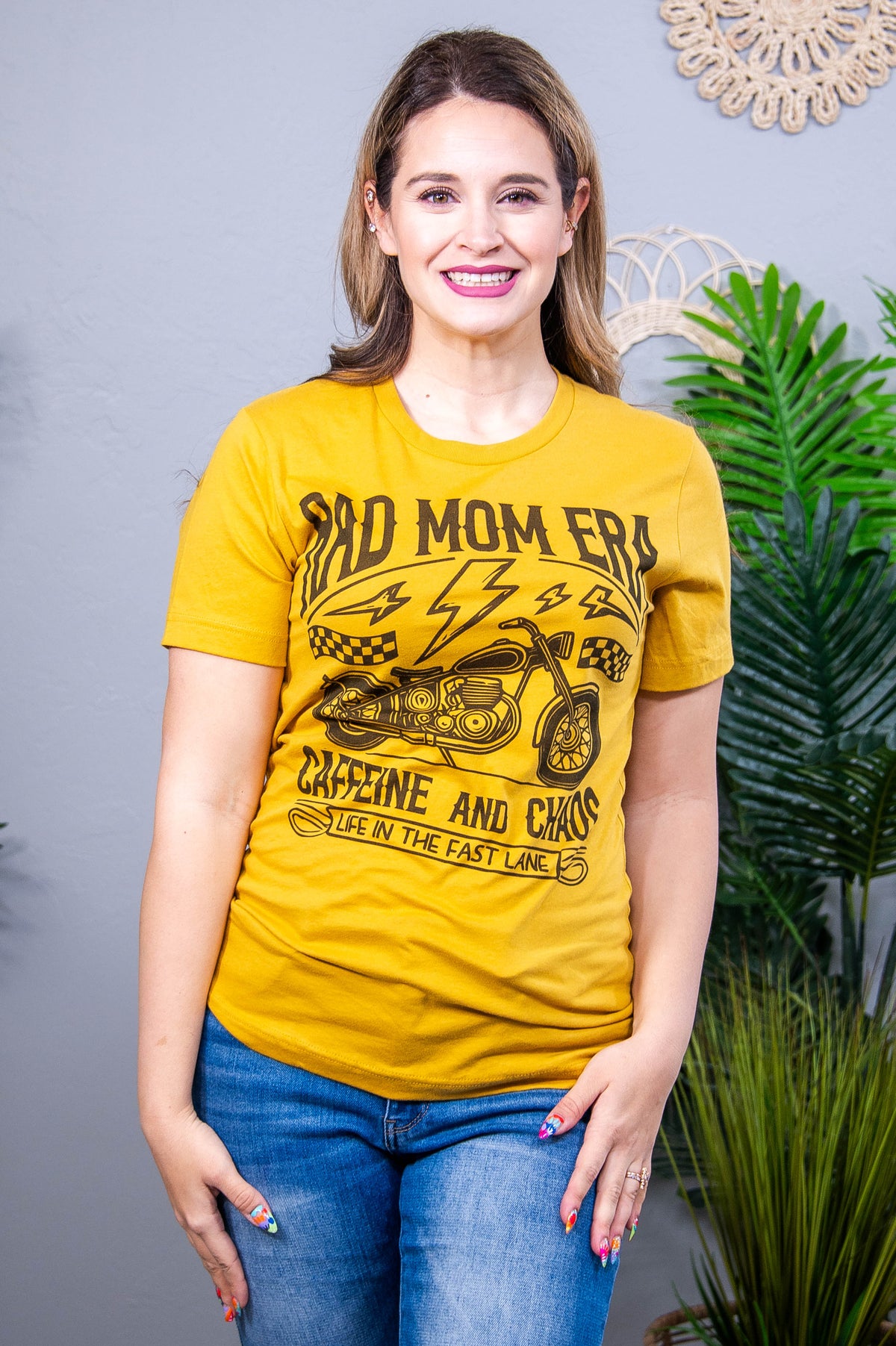 Rad Mom Era Mustard Graphic Tee - A3928MS