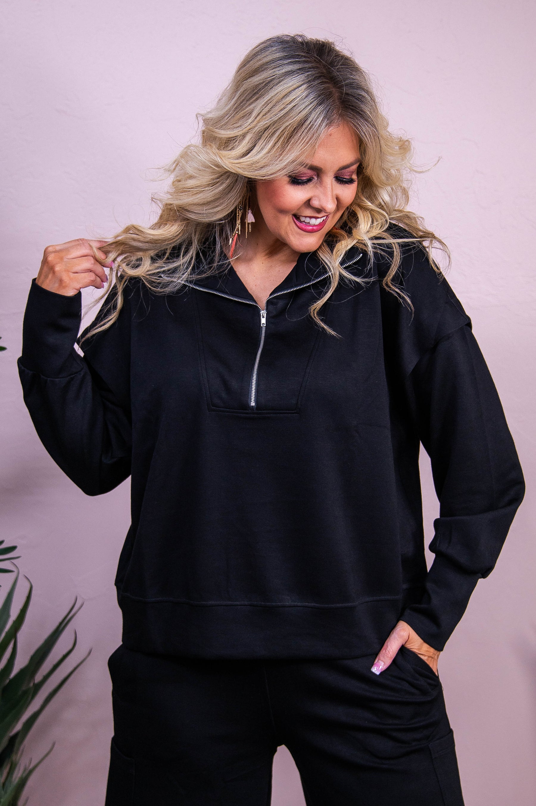 Cozy To The Touch Black Solid top - T10281BK