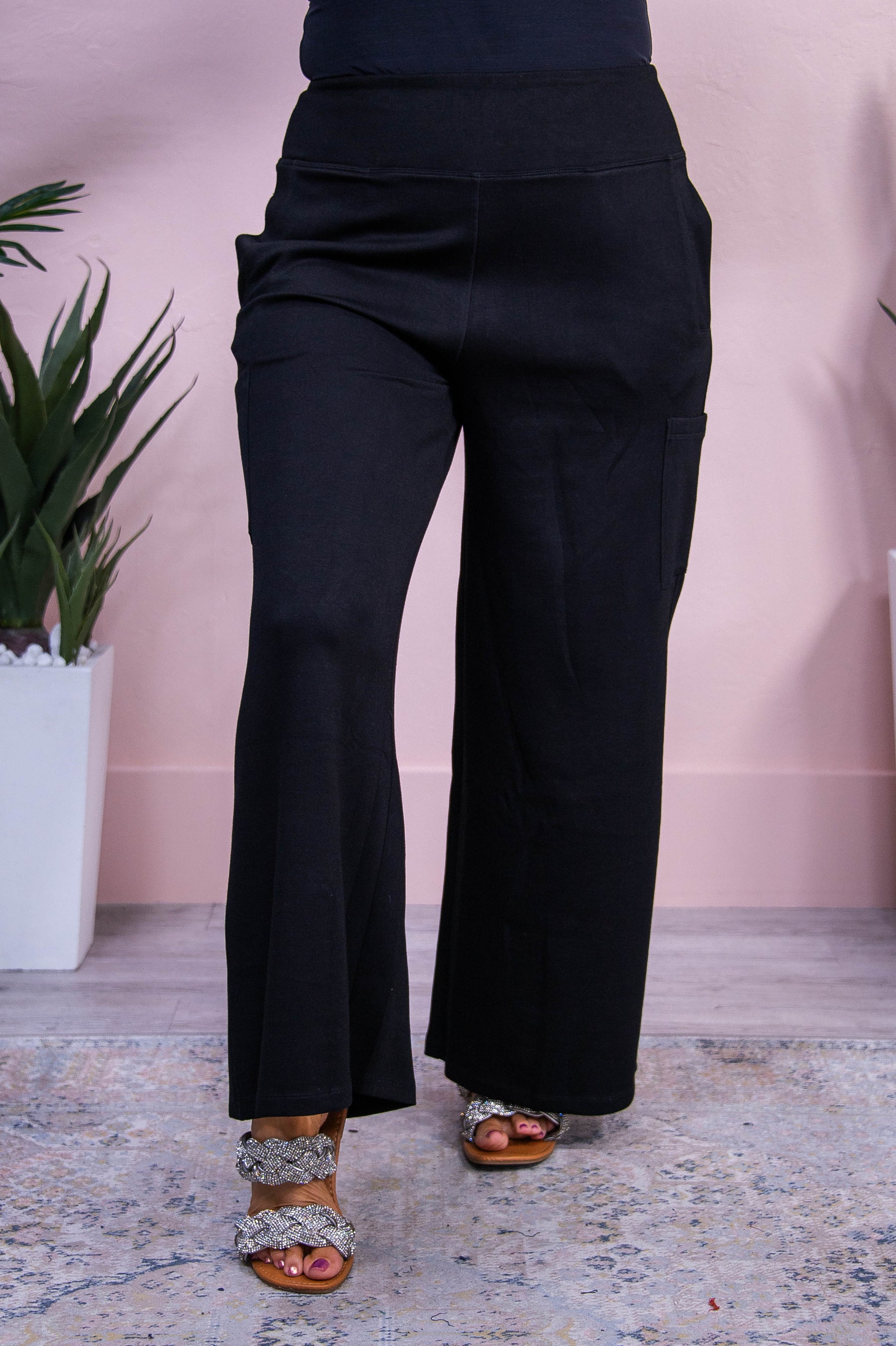 Cozy To The Touch Black Solid Pants - PNT1699BK