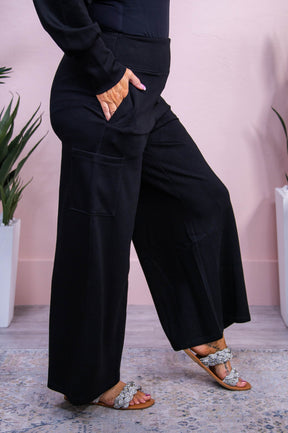 Cozy To The Touch Black Solid Pants - PNT1699BK