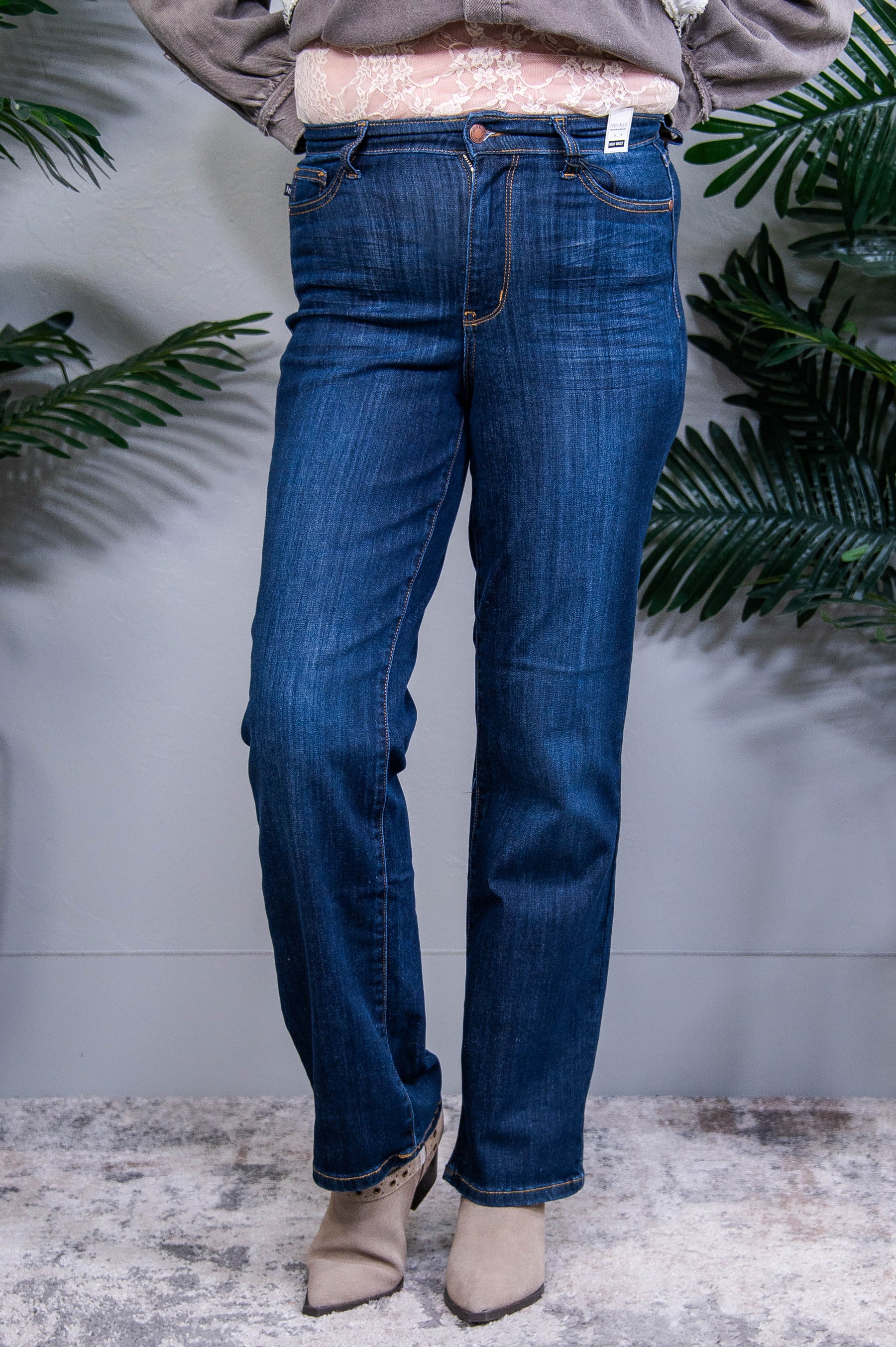 Alaina High Rise Classic Straight Jeans